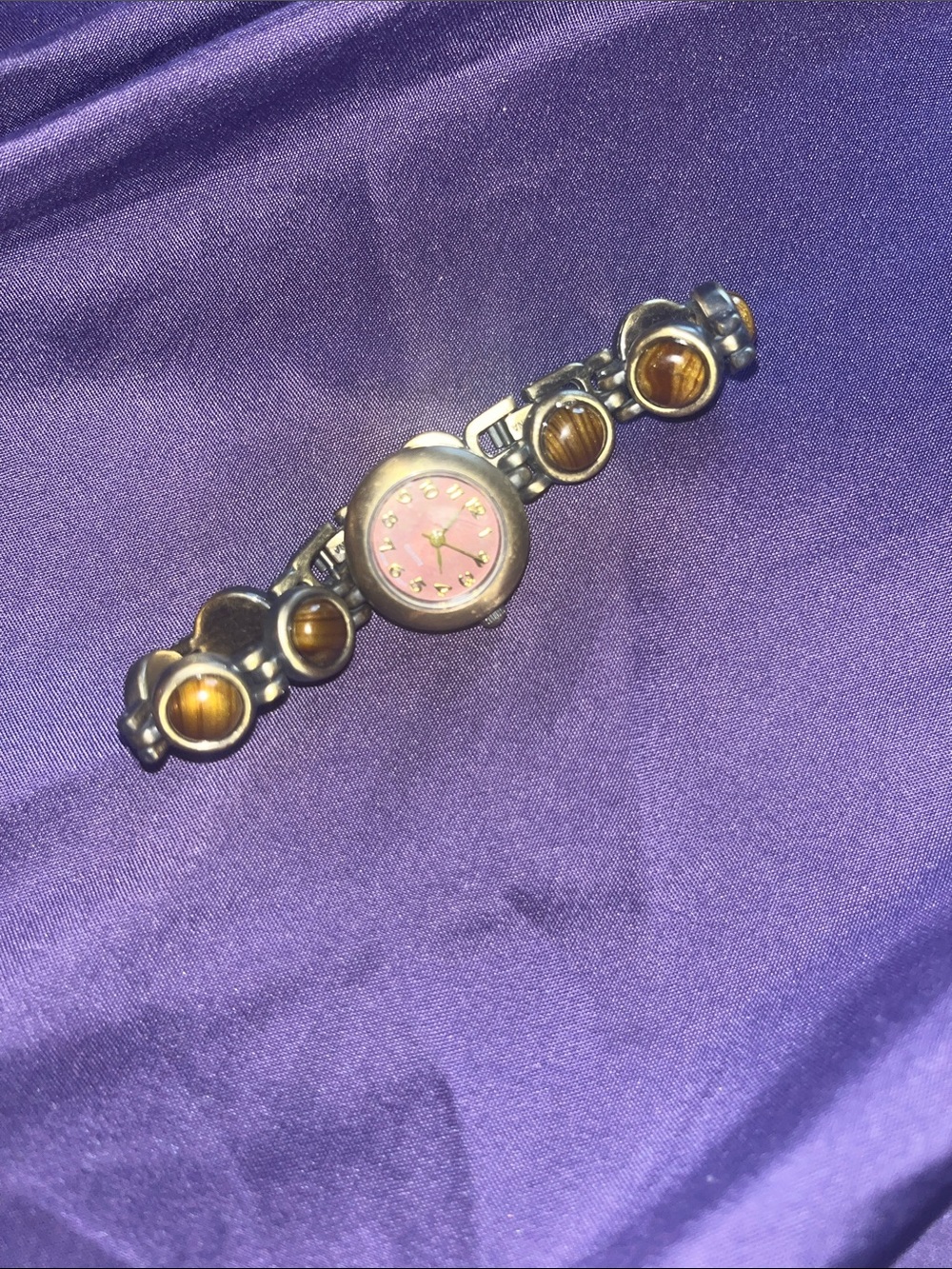 Women's Bracelet Watch with Brown Accent Stones